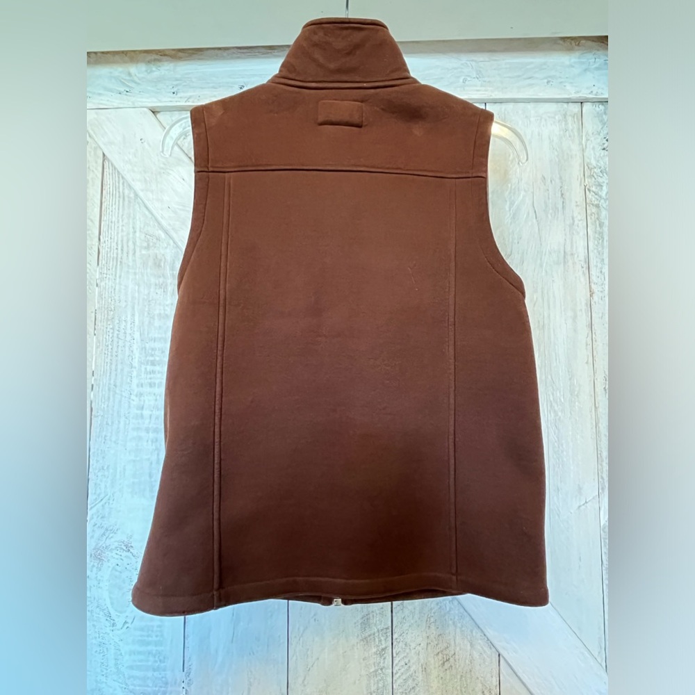 Lauren Ralph Lauren Brown Suede Like Sherpa Lined Full Zip Vest Size Petite P - Picture 6 of 7
